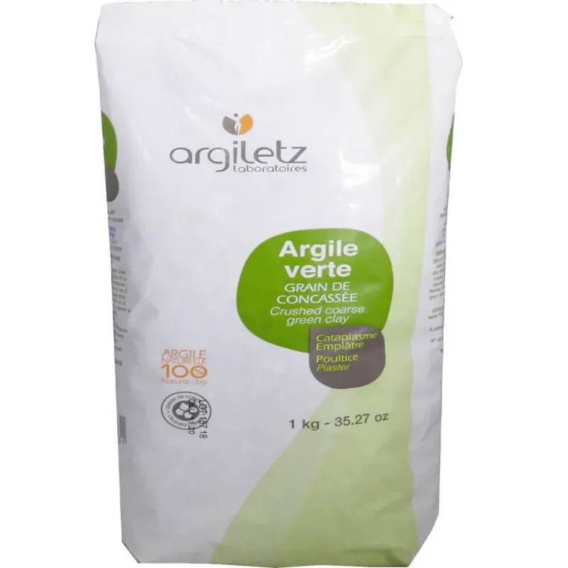 Livrare rapidă ARGILETZ ARGILĂ VERDE CU BOABE MĂCINATE 1 K CATAPLASMĂ EMPLASTRU