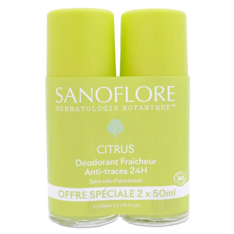 SANOFLORE BIO DEZODORANT PROASPĂTARE CITRICĂ SET DE 2X50ML Noutate