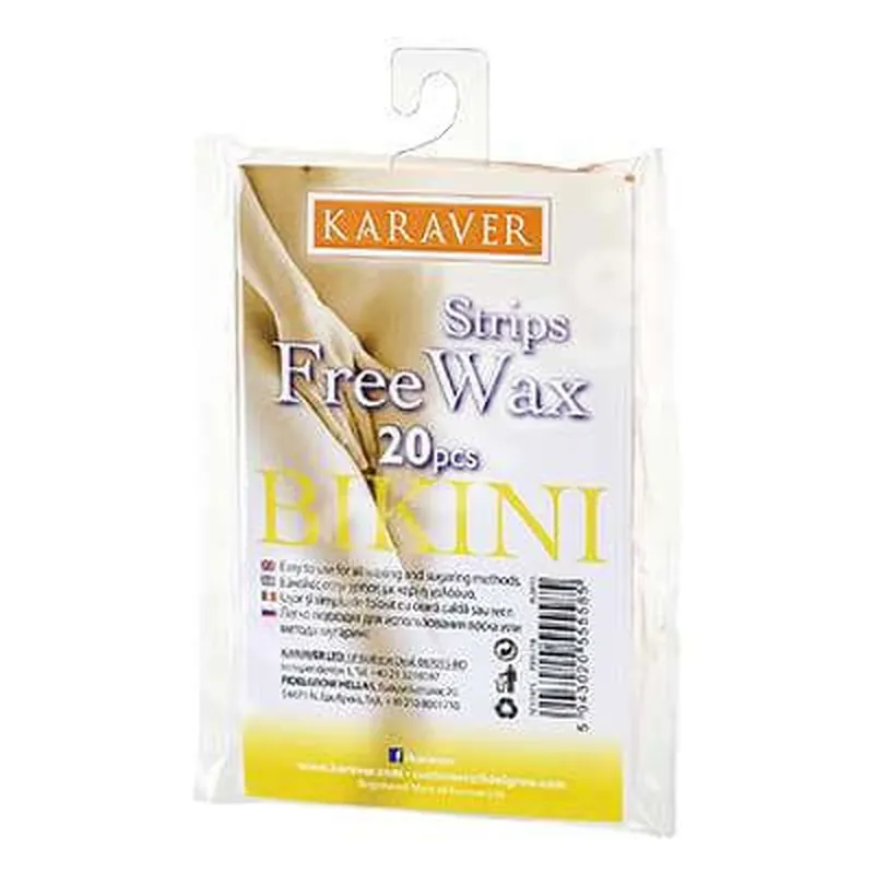 Benzi depilatoare pentru linia bikinilor Free Wax, 20 bucati, Karaver Cumpărături sigure