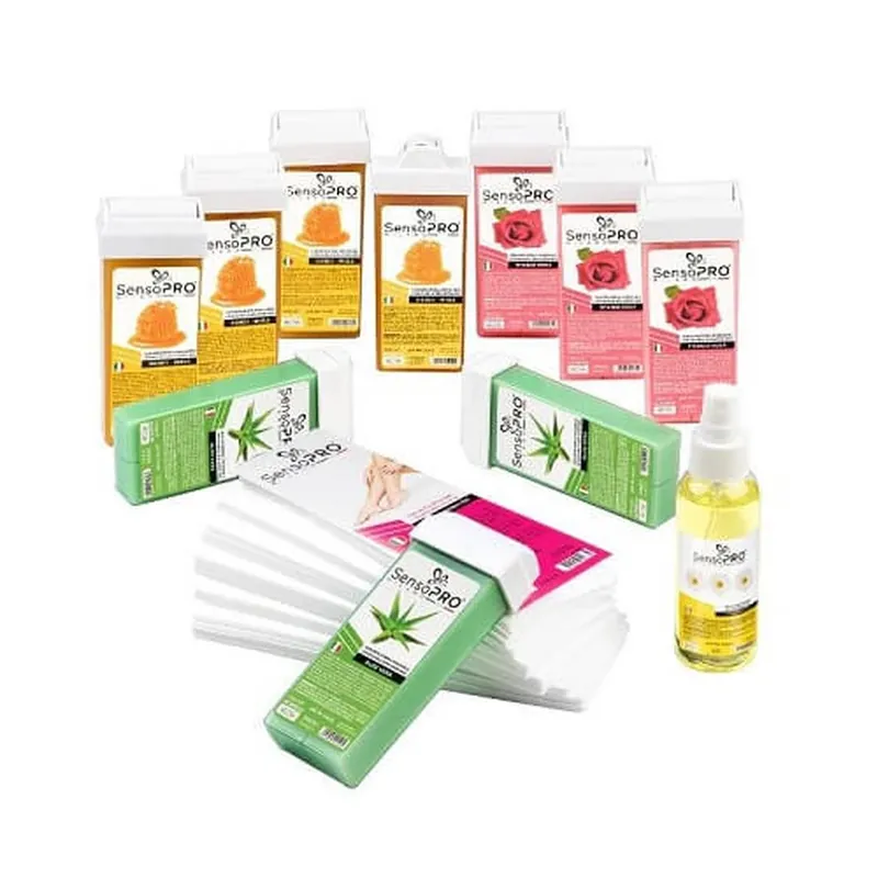 Kit epilare consumabile, SensoPro, 10 rezerve ceara, ulei si benzi epilare Cumpără acum