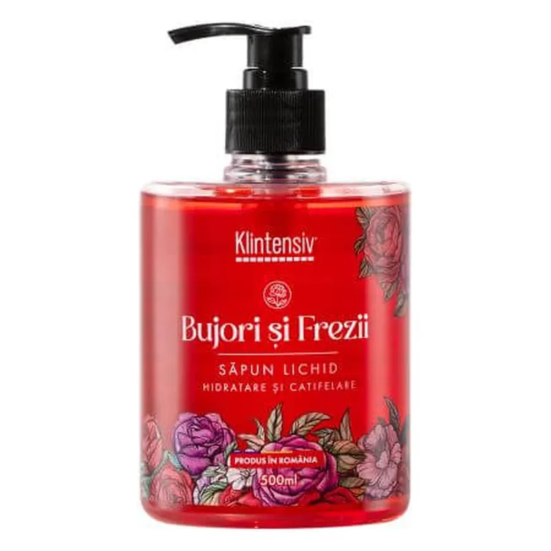 Sapun lichid cu aroma de bujori si frezii, 500 ml, Klintensiv Ultima șansă