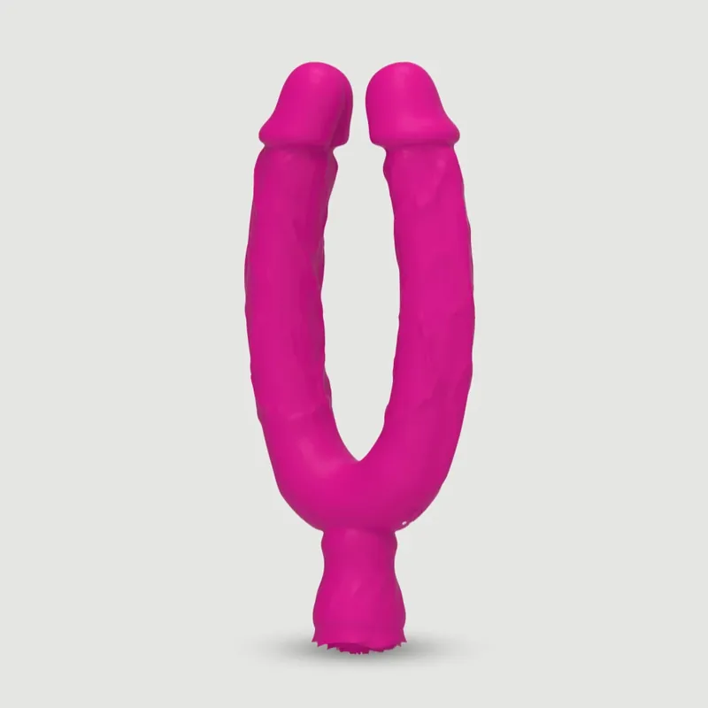 Premium Jojo Vibrator dublu realist din silicon - Roz