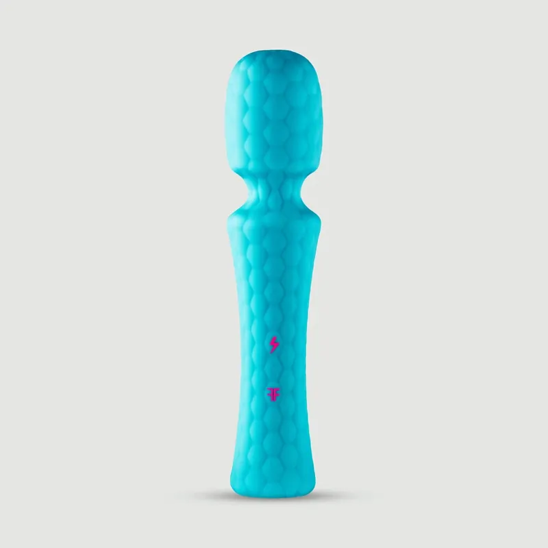 FemmeFunn Ultra Wand Vibrator puternic de masaj din silicon - Albastru Ofertă specială