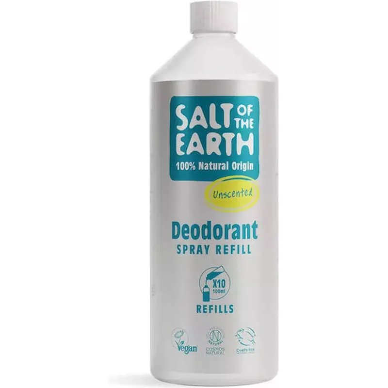 Spray deodorant Salt Earth Refill fără parfum 1000ml Ofertă specială