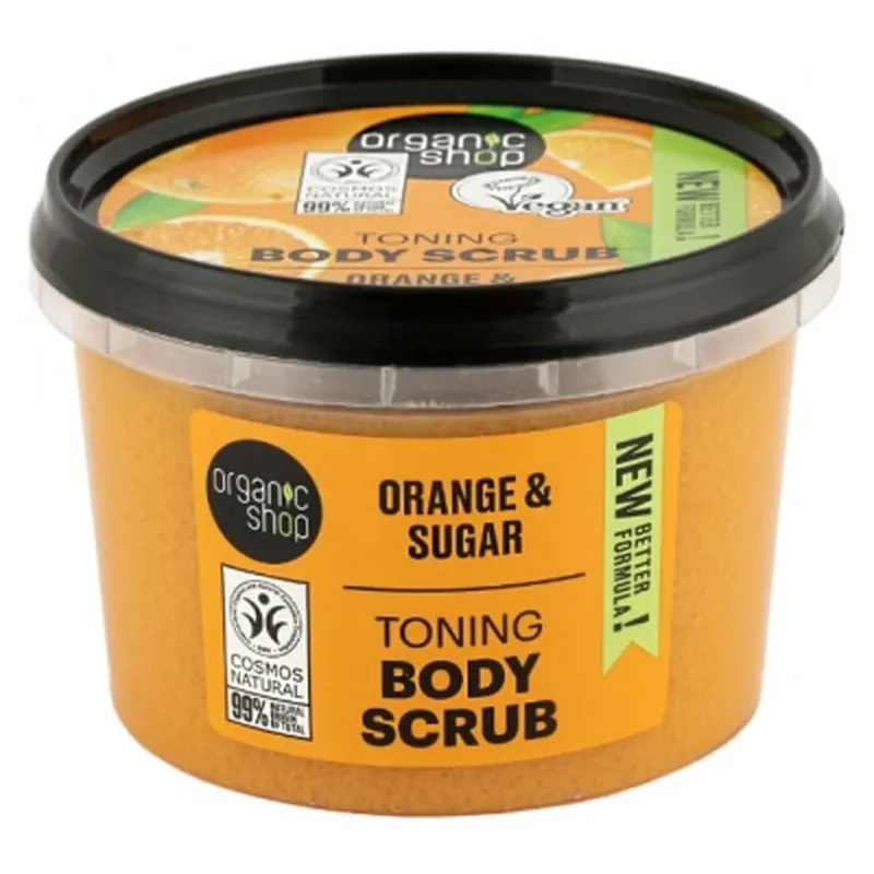 Comandă acum Organic Shop Body Scrub – Exfoliant tonifiant pentru corp cu ulei de portocale, 250 ml