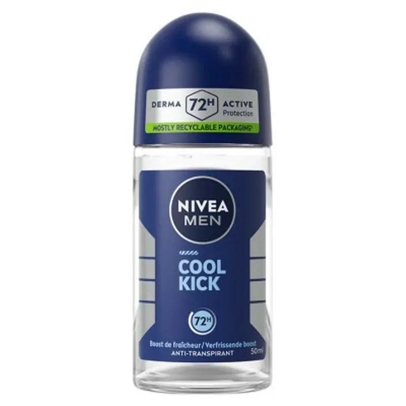 Doar azi Nivea Cool Kick Deodorant antiperspirant 72H cu aplicator roll-on, 50 ml
