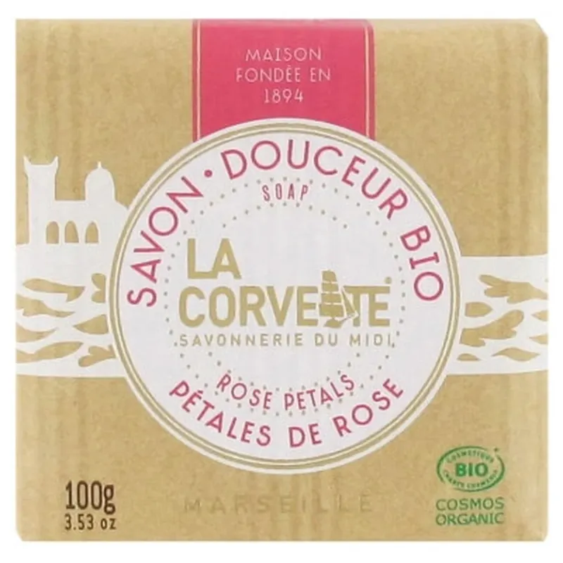 Comandă acum Corvette Săpun organic delicat cu petale de trandafir, 100 g