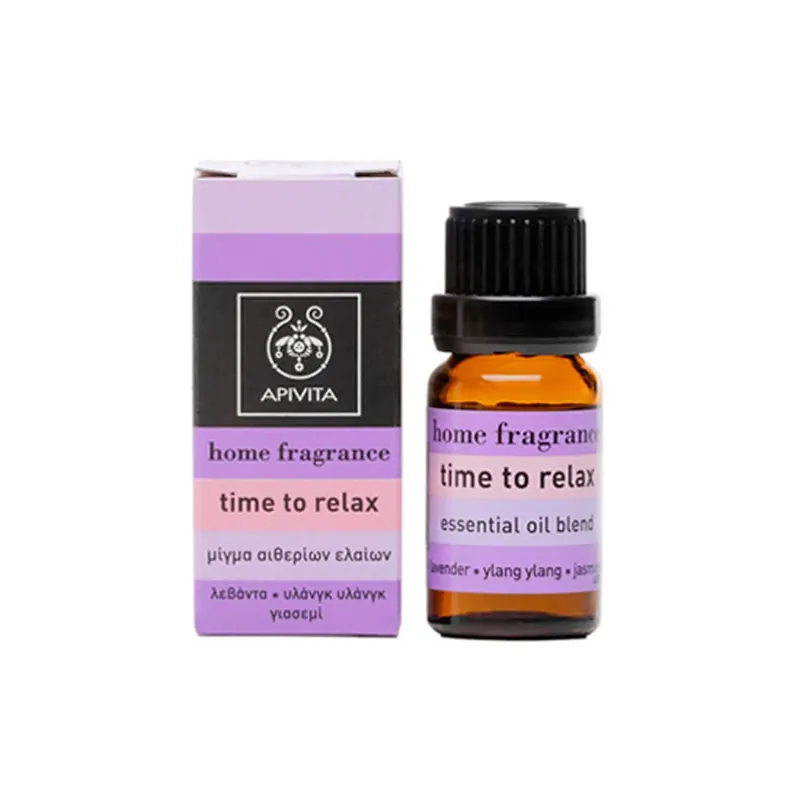 Apivita Organic Essential Oil Time To Relax Lavender Jasmine Ylang Ylang Blend 10ml Ofertă de sezon
