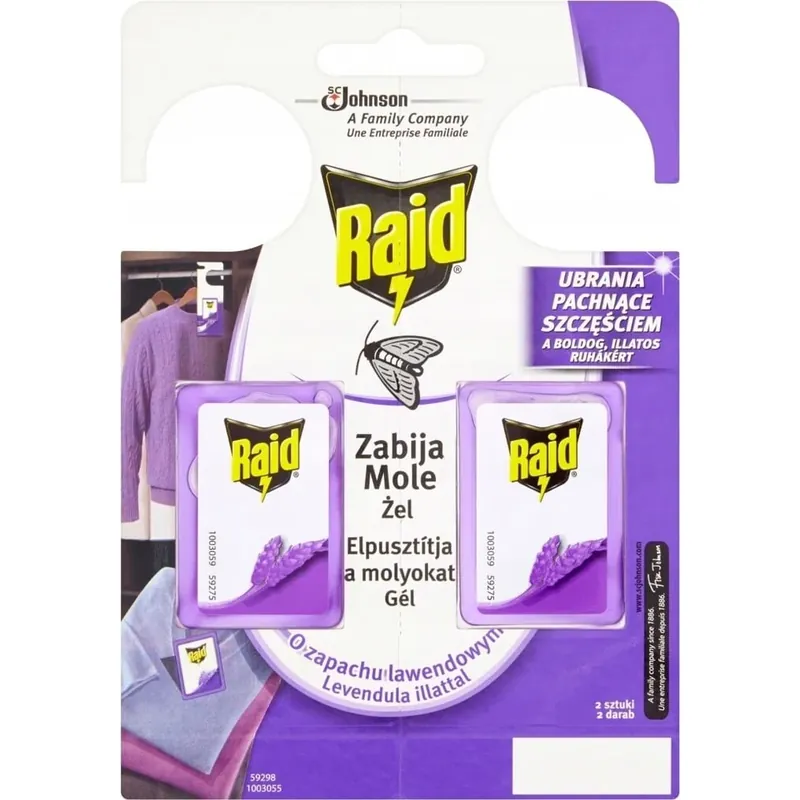 Raid gel împotriva moliilor lavanda 1×2 buc, împotriva moliilor Reducere specială