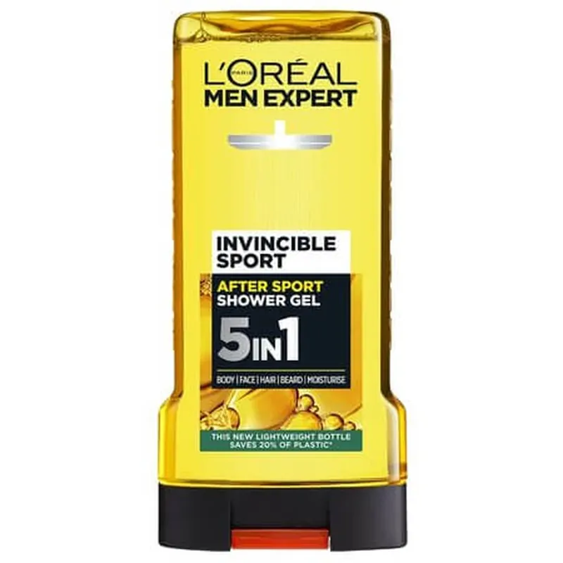 Gel de dus revitalizant 5in1 Men Expert, Invincible Sport, 300 ml, Loreal Paris Reducere de preț