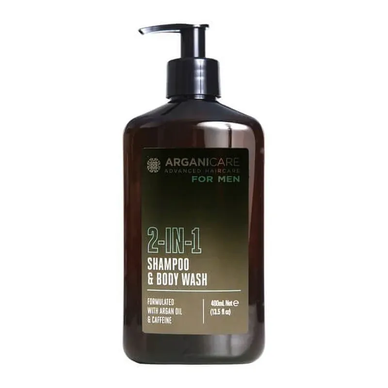 Arganicare For Men 2in1, șampon și gel de duș, 400 ml Ofertă limitată