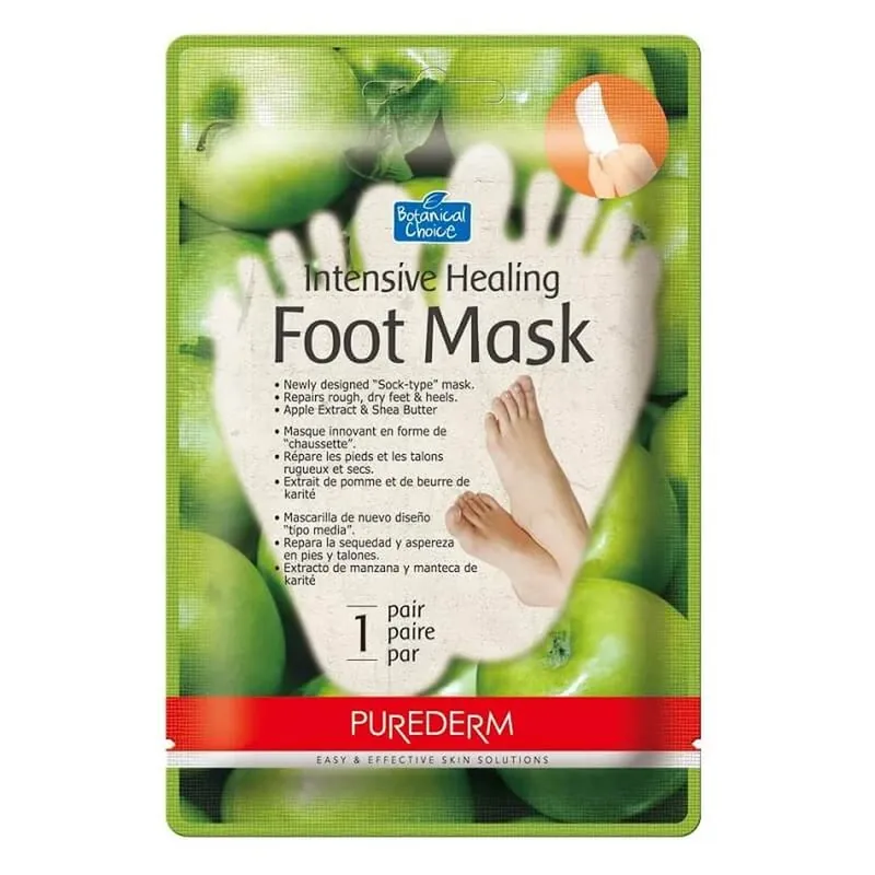 Masca tratament intensiv cu unt de shea, ulei de menta si extract de mere pentru picioare, 1 pereche, Purederm Ofertă specială