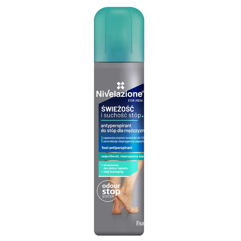 Nivelazione, Pentru bărbați, antiperspirant pentru picioare pentru bărbați, 180 ml Retur gratuit