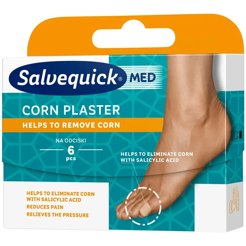 Ofertă de sezon Salvequick Med Corn Plaster, plasturi pentru bătături, cu acid salicilic, 6 bucăți