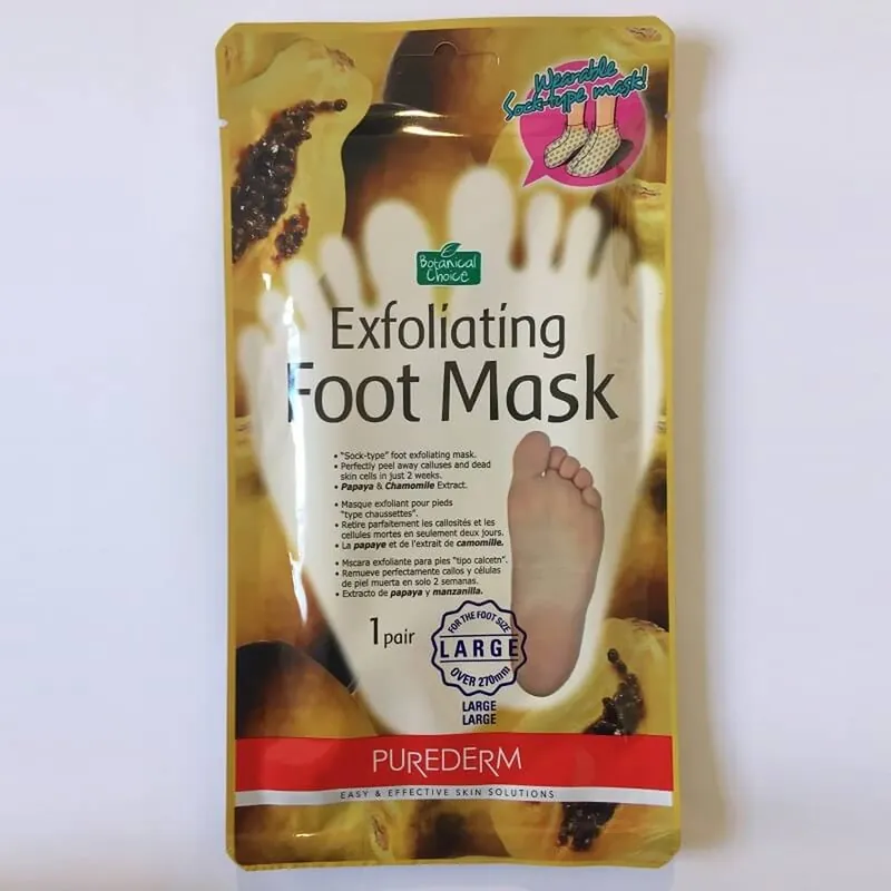 Masca exfolianta pentru indepartarea calusului cu extract de papaya Botanical Choice, 1 pereche, Purederm Nu rata