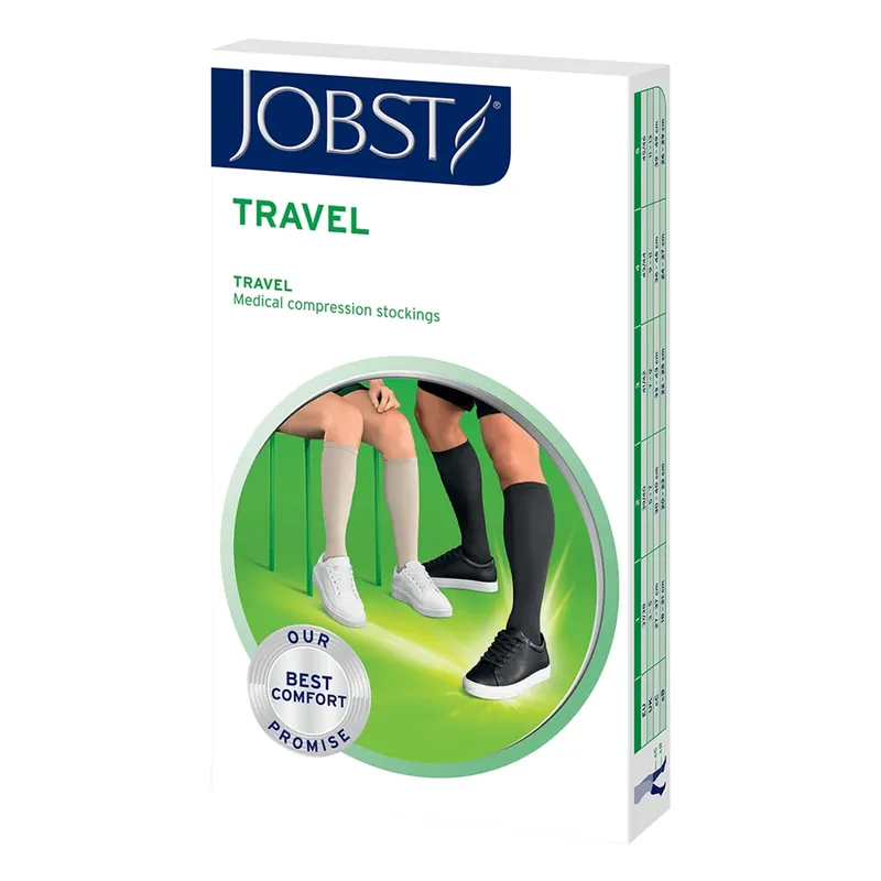 Jobst Travel, șosete de compresie pentru genunchi, 15-20 mmHg, metri închiși, mărimea 3, negru Ofertă