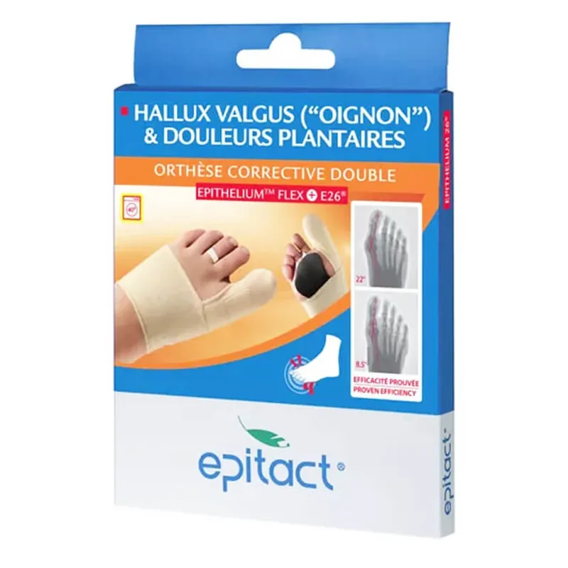 EPITACT ORTEZĂ CORECTIVĂ PENTRU HALLUX VALGUS DUBLE ȘI DURERI, MĂRIME M Lichidare de stoc