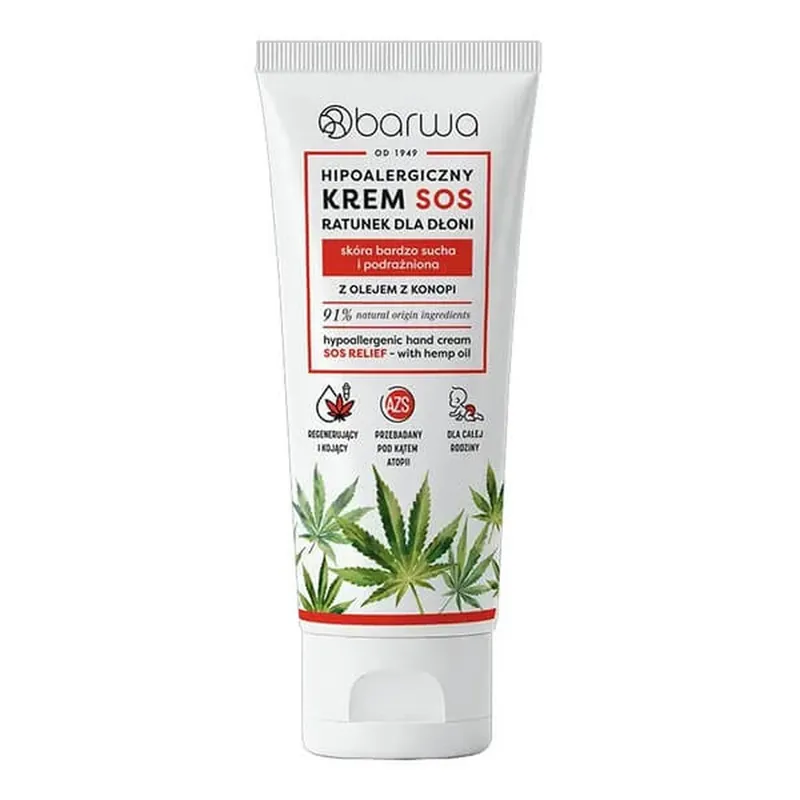 Comandă acum Barwa Hypoallergenic, SOS cremă de mâini, hipoalergenică, 75 ml
