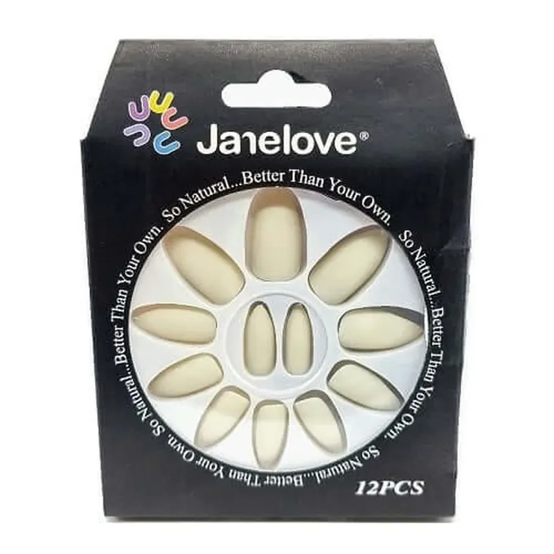 Set 12 Unghii False cu aspect mat, Janelove, Matte, Natur Cel mai bun preț