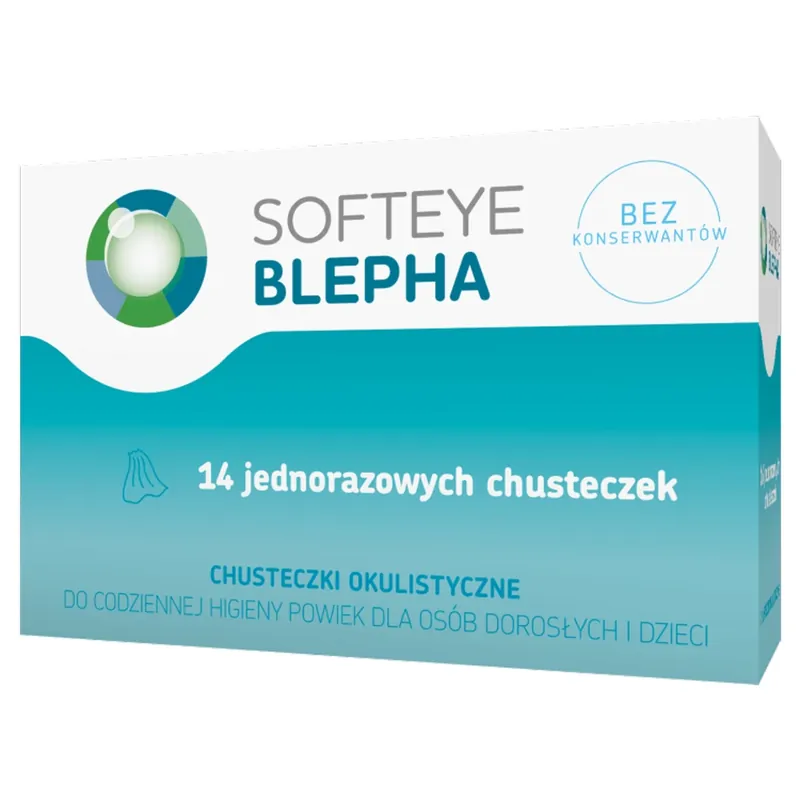 Calitate înaltă Softeye Blepha, șervețele oftalmice, 14 bucăți