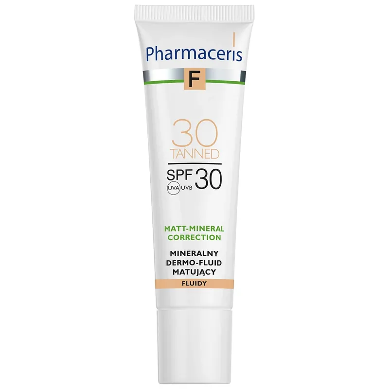Pharmaceris F Matt-Mineral-Correction, dermo-fluid mineral matifiant, 30 Tanned, SPF 30, 30 ml Nu rata