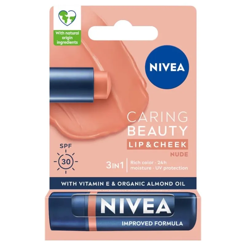 Plată securizată Nivea Lip Care 3-in-1 Ruj nude, 4.8 g