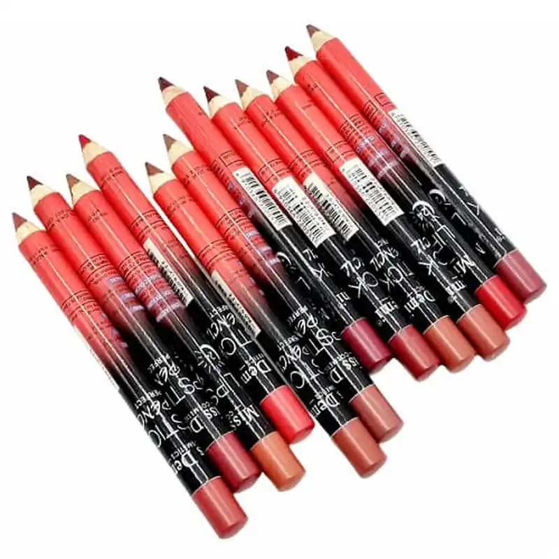Set 12 creioane buze, Miss Demi, 24H, Rezistente la transfer, B Popular