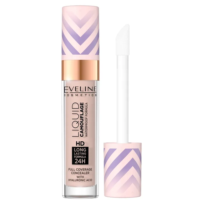Reducere de preț Eveline Cosmetics Liquid Camuflage, corector rezistent la apă cu acid hialuronic, nr. 03, Soft Natural, 7 ml