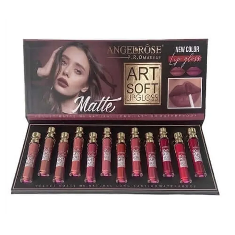 Set 12 Rujuri de Buze Mate si Rezistente, Angel Rose, Art Soft Waterproof, Natural Velvet Matte Reducere de preț