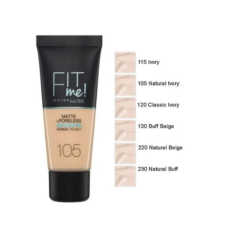 MAYBELLINE Fit Me Fond de ten pentru acoperire mată naturală 30ml 105 Natural Ivory Reducere