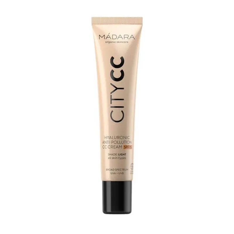 Premium Madara Hyaluronic Anti-Pollution CC Cream SPF 15, cremă colorată, Bej deschis, 40 ml