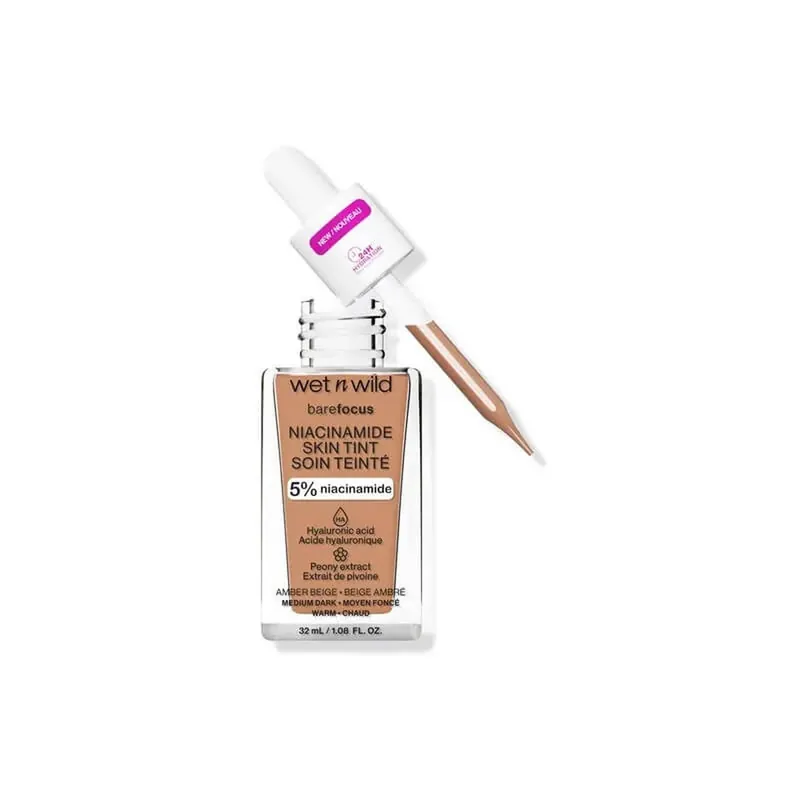 Wet n wild Bare Focus – fond de ten cu niacinamidă – bej chihlimbar Ofertă exclusivă