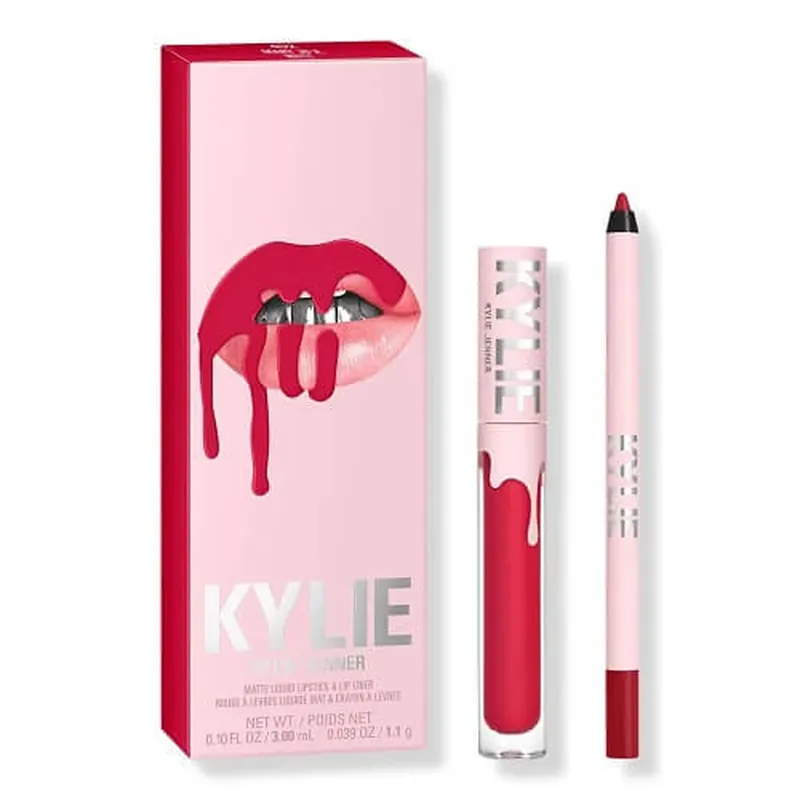 Popular Set ruj de buze si creion, Kylie, Matte Lip Kit, 402 Mary Jo K