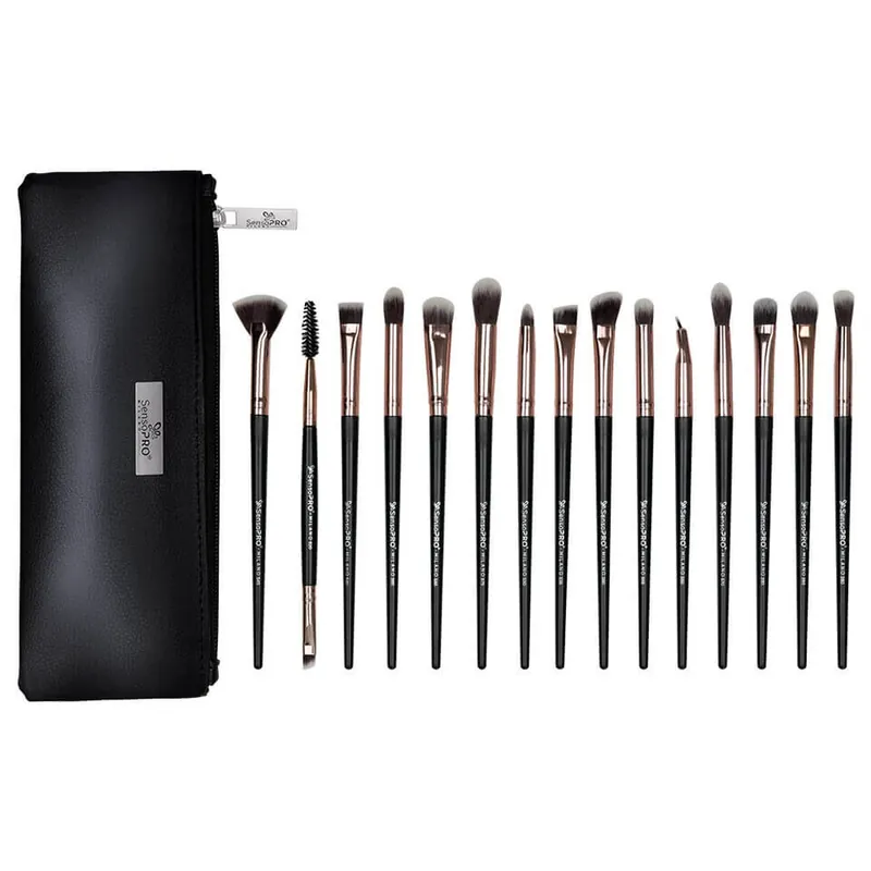 Set 15 pensule machiaj Senso Pro Milano Black Rose Gold + Borseta Reducere