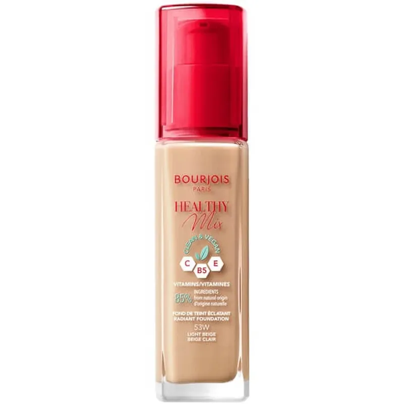 Bourjois Healthy Mix Clean Vegan Foundation 53 Bej deschis, 30ml Ieftin