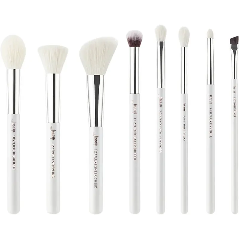 Nu rata Jessup White/Silver Mix Hair Brush Set Perii de ochi 8 buc.