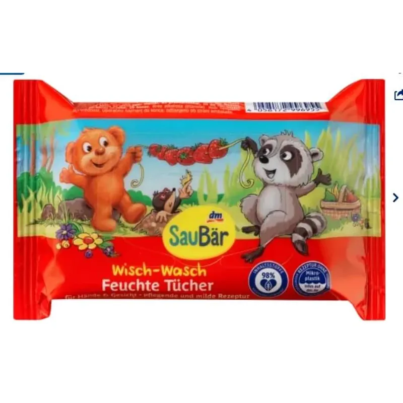 SauBear, Șervețele umede, spălare și ștergere, 20 bucăți Ofertă de sezon