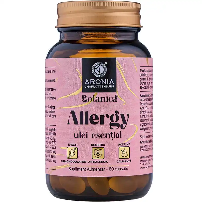 Ulei Esențial Allergy — capsule cu 6 uleiuri esențiale care diminuează simptomele alergiilor și susțin respirația ușoară Botanica Retur gratuit