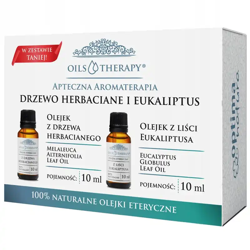 Ultima șansă Optima Natura Oils Therapy Apothecary Aromatherapy Kit, arbore de ceai, 10 ml + eucalipt, 10 ml