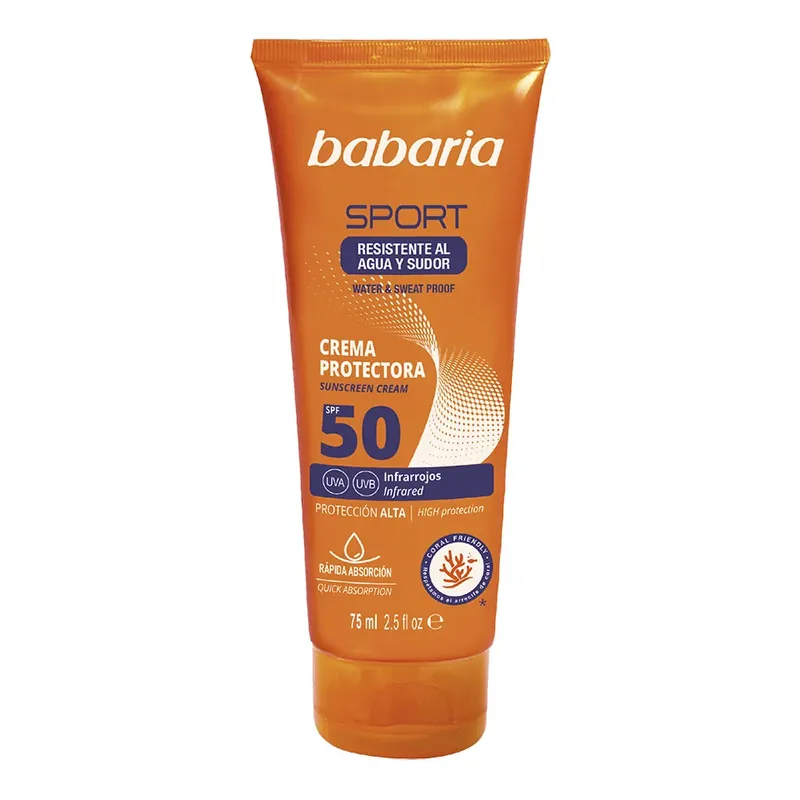 Crema protectie solara SPF50 pentru fata si corp, rezistenta la apa, Sport, Babaria, 75 ml Noutate