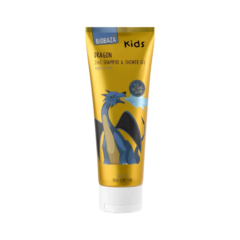 Sampon & gel de dus natural pentru copii, cu aloe vera si extract de ceai verde, Dragon, Biobaza, 250 ml Retur gratuit