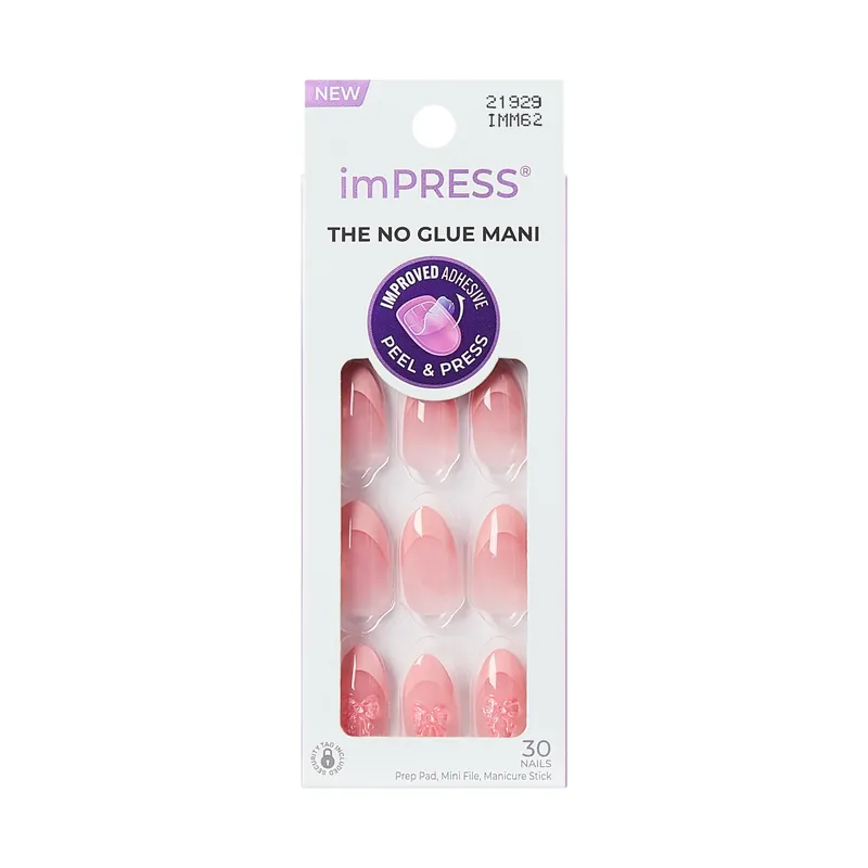 Disponibil imediat KISS, Unghii autoadezive imPRESS Nails Glow Muse, 30 bucati