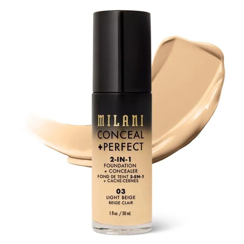 MilaniFond de Ten Conceal + Perfect 2 in 1 Foundation + Concealer Light Beige Cumpărături sigure