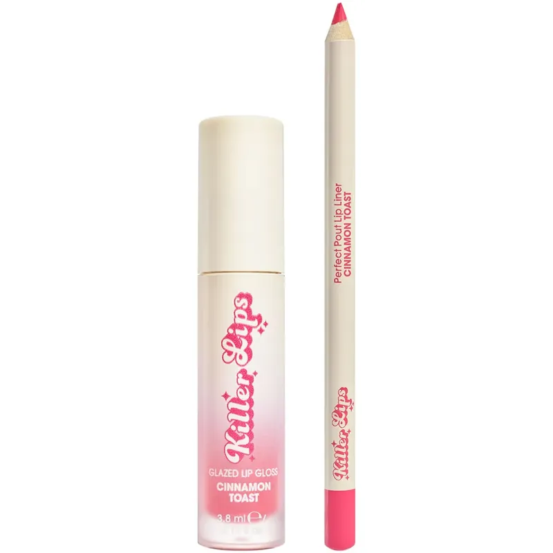 Bestseller Set pentru ingrijirea buzelor Killer Lips Cinnamon Toast creion + gloss, 3.8 ml