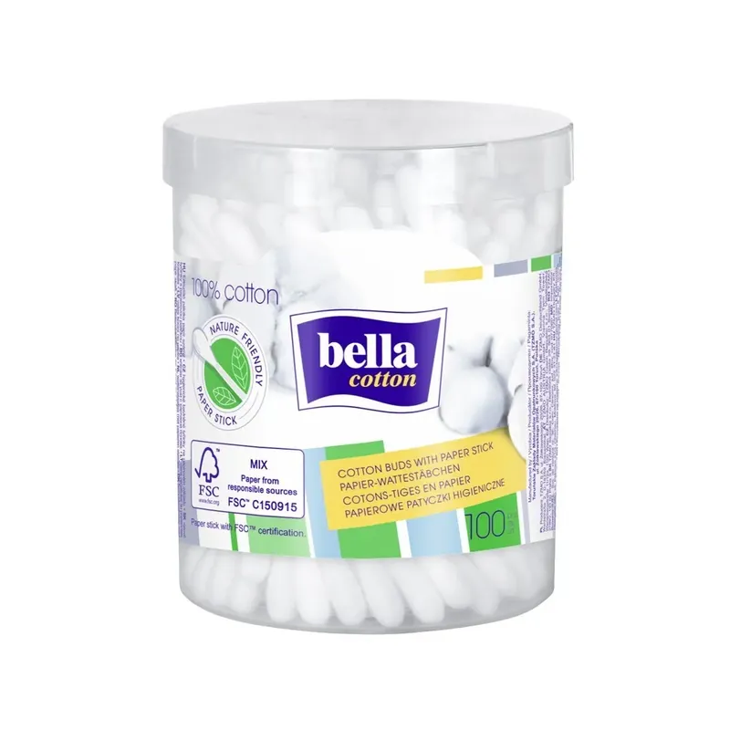 Betisoare de urechi din hartie Bella Cotton, 100 bucati Ofertă specială