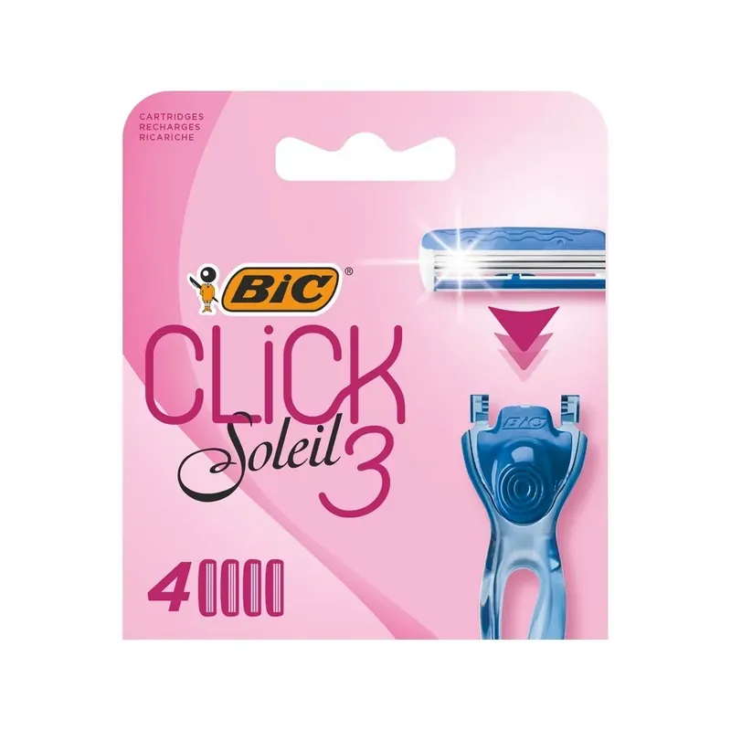 4 rezerve pentru aparatul de ras BIC Soleil Clic B4, cu 3 lame Ofertă exclusivă