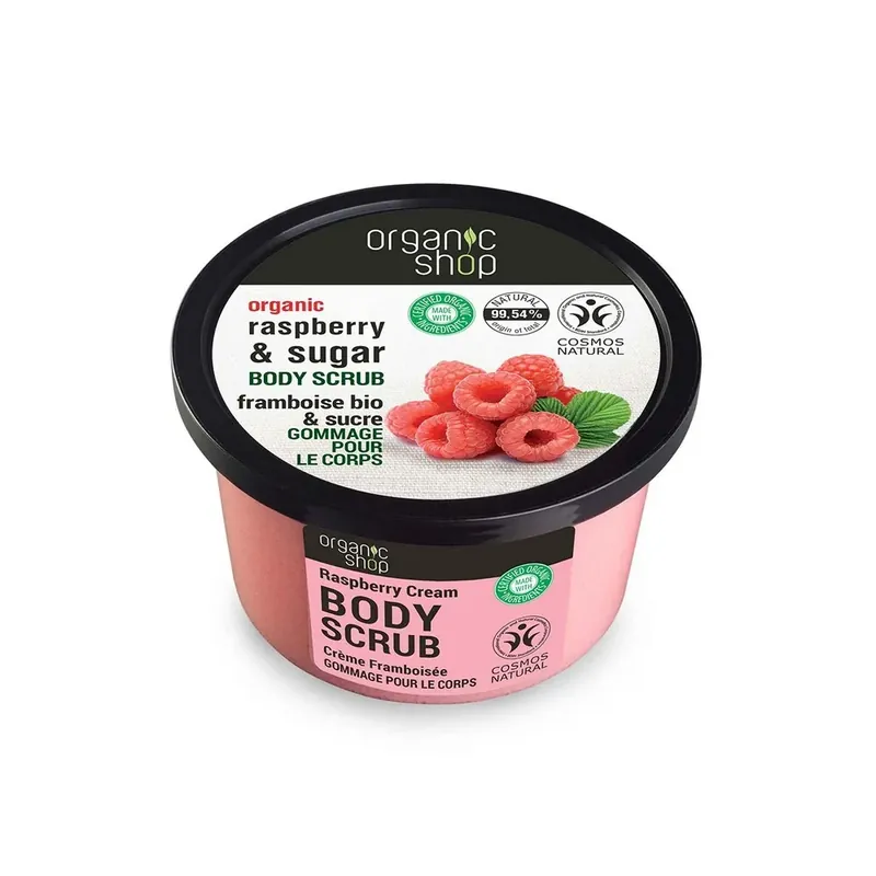 Scrub de corp Organic Shop Raspberry Cream, 250ml Cumpărături sigure