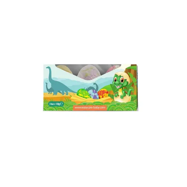 Chilipir Bomba de baie ou de dinozaur cu surprize Easycare Baby, parfum fructe, 3 buc