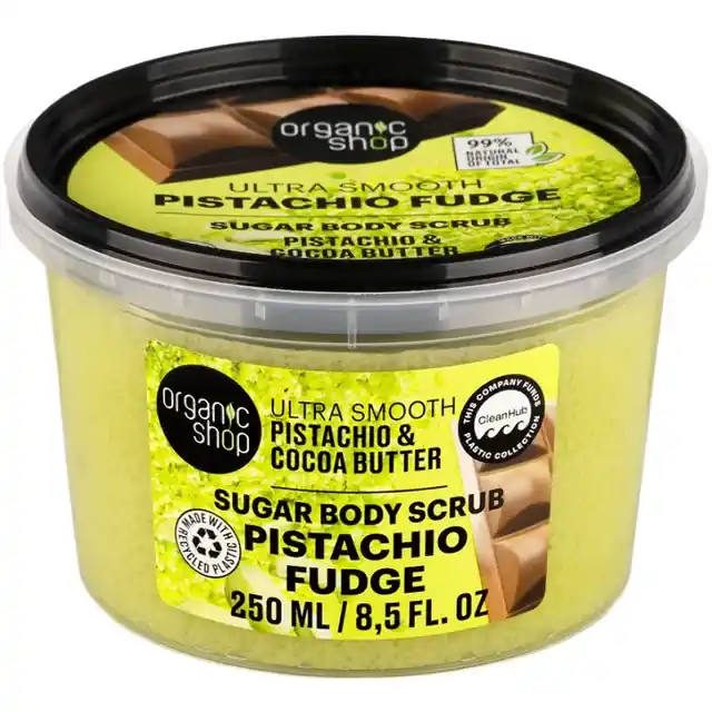 Reducere de preț Scrub de corp cu fistic si cacao Organic Shop Pistachio Fudge, 250 ml