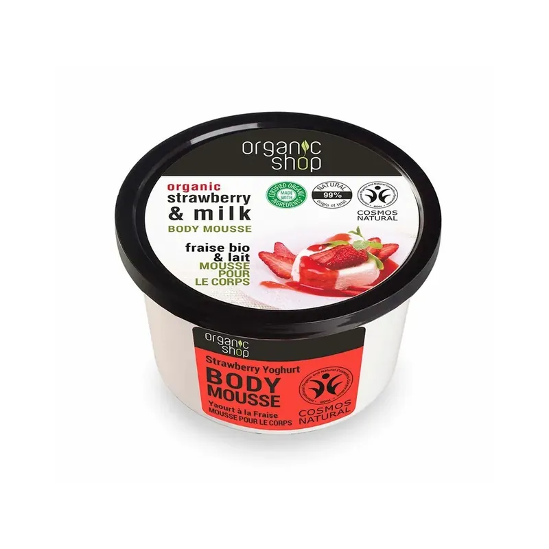 Chilipir Spuma de corp Organic Shop Strawberry Yoghurt, 250ml